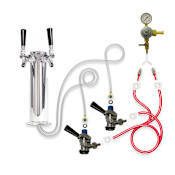 TapRite Kegerator Tower Conversion Kit for Dual Tap Configuration Stainless Steel
