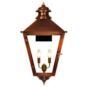 The CopperSmith Adam Street 2 Light 20" Tall Copper Electric Outdoor Wall Sconce Antique Copper
