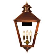 The CopperSmith Adam Street 3 Light 29" Tall Copper Electric Outdoor Wall Sconce Antique Copper