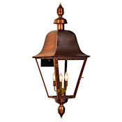 The CopperSmith Belmont 3 Light 42" Tall Copper Electric Outdoor Wall Sconce Antique Copper