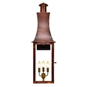 The CopperSmith Churchill 3 Light 36" Tall Copper Electric Outdoor Wall Sconce Antique Copper