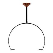 The CopperSmith 15" Tall Classic Aluminum Ceiling Yoke with Copper Canopy and 12" Down Rod Included Matte Black