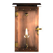 The CopperSmith Hyland 14-1/2" Tall Copper Natural Gas Flush Mount Outdoor Wall Sconce Antique Copper