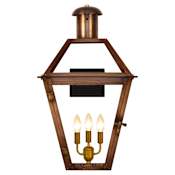 The CopperSmith Georgetown Copper 3 Light 28" Tall Electric Outdoor Wall Sconce Antique Copper