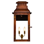 The CopperSmith Palmetto Street 2 Light 19" Tall Copper Electric Outdoor Wall Sconce Antique Copper