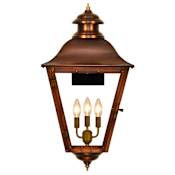 The CopperSmith State Street 3 Light 32-1/2" Tall Copper Electric Outdoor Wall Sconce Antique Copper