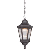 The Great Outdoors Hanford Pointe 19" Tall Ever-Pro LED Outdoor Pendant with Clear Water Glass Oil Rubbed Bronze