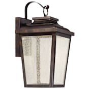 The Great Outdoors Irvington Manor 17" Tall 13w LED Outdoor Wall Sconce with Seeded Glass Chelesa Bronze