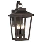 The Great Outdoors Irvington Manor 4 Light 21" Tall Outdoor Wall Sconce with Clear Glass Chelesa Bronze