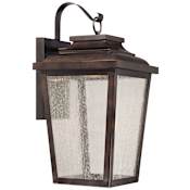 The Great Outdoors Irvington Manor 21" Tall 13w LED Outdoor Wall Sconce with Seeded Glass Chelesa Bronze