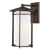 The Great Outdoors Addison Park 1 Light 16" Tall Outdoor Wall Sconce with Etched Opal Glass Dorian Bronze