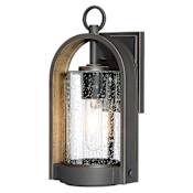 The Great Outdoors Kamstra 1 Light 13-1/2" Tall Outdoor Wall Sconce with Clear Seedy Glass Oil Rubbed Bronze / Gold