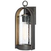 The Great Outdoors Kamstra 1 Light 16-1/2" Tall Outdoor Wall Sconce with Clear Seedy Glass Oil Rubbed Bronze / Gold