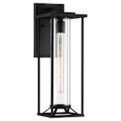 The Great Outdoors Trescott 1 Light 20" Tall Outdoor Wall Sconce with Cylinder Glass Shade Black