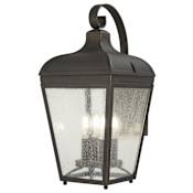 The Great Outdoors Marquee 4 Light 21" Tall Outdoor Wall Sconce with Seedy Glass Oil Rubbed Bronze / Gold