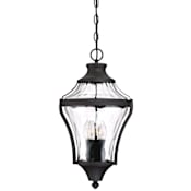 The Great Outdoors Libre 4 Light 11" Wide Outdoor Pendant with Water Glass Shade Black