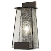 The Great Outdoors Bistro Dawn 1 Light 14" Tall Outdoor Wall Sconce with Clear Seeded Glass Dakota Bronze
