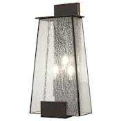 The Great Outdoors Bistro Dawn 3 Light 22" Tall Outdoor Wall Sconce with Clear Seeded Glass Dakota Bronze