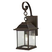 The Great Outdoors Mariner's Pointe 1 Light 18" Tall Outdoor Wall Sconce with Clear Glass Shade Oil Rubbed Bronze / Gold