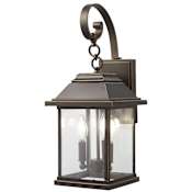 The Great Outdoors Mariner's Pointe 3 Light 21-1/2" Tall Outdoor Wall Sconce with Clear Glass Shade Oil Rubbed Bronze / Gold
