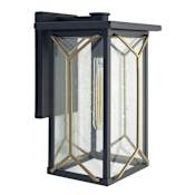 The Great Outdoors Hillside Manor 20" Tall Outdoor Wall Sconce with Clear Seeded Glass Sand Coal / Honey Gold