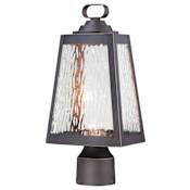 The Great Outdoors Talera 15" Tall LED Post Light with Clear Water Glass Oil Rubbed Bronze / Gold