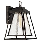 The Great Outdoors Sleepy Hollow 1 Light 17" Tall Outdoor Wall Sconce with Seedy Glass Shade Dakota Bronze