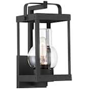 The Great Outdoors Sullivans Landing 1 Light 12" Tall Outdoor Wall Sconce with Clear Glass Sand Coal