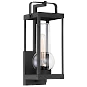 The Great Outdoors Sullivans Landing 1 Light 16" Tall Outdoor Wall Sconce with Clear Glass Sand Coal