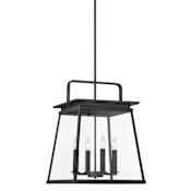 The Great Outdoors Isla Vista 4 Light 16" Wide Outdoor Taper Candle Pendant Coal