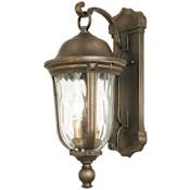 The Great Outdoors Havenwood 3 Light 22" Tall Outdoor Wall Sconce with Clear Hammered Glass Tavira Bronze / Alder Silver