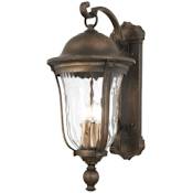 The Great Outdoors Havenwood 4 Light 27" Tall Outdoor Wall Sconce with Hammered Glass Tavira Bronze / Alder Silver