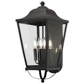 The Great Outdoors Savannah 4 Light 21" Tall Outdoor Wall Mount with Clear Glass Sand Coal