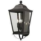 The Great Outdoors Savannah 4 Light 25-1/2" Tall Outdoor Wall Mount with Clear Glass Sand Coal