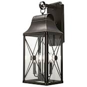 The Great Outdoors De Luz 1 Light 10-1/2" Wide Outdoor Wall Sconce with Clear Glass Oil Rubbed Bronze with Gold Highlights