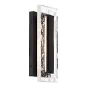 The Great Outdoors Temecula 11" Tall ADA LED Outdoor Wall Sconce with Rock Crystalite Crystal Shade Sand Coal