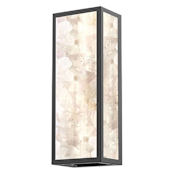The Great Outdoors Salt Creek 16" Tall LED Outdoor Wall Sconce with Quartz Inserts and Rectangular Acrylic Shade Coal
