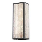 The Great Outdoors Salt Creek 24" Tall LED Outdoor Wall Sconce with Quartz Inserts and Rectangular Acrylic Shade Coal