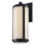 The Great Outdoors Salt Creek 35" Tall LED Outdoor Wall Sconce with Quartz Inserts and Cylindrical Acrylic Shade Coal