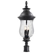 The Great Outdoors Newport 4 Light 33" Tall Post Light with Clear Optic Glass Heritage