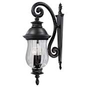 The Great Outdoors Newport 4 Light 34" Tall Outdoor Wall Sconce with Clear Optic Glass Heritage
