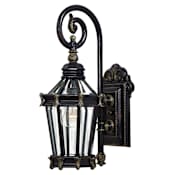 The Great Outdoors Stratford Hall 1 Light 21" Tall Outdoor Wall Sconce with Clear Beveled Glass Heritage with Gold Highlights