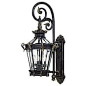 The Great Outdoors Stratford Hall 4 Light 33-1/2" Tall Outdoor Wall Sconce with Clear Beveled Glass Heritage with Gold Highlights
