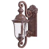 The Great Outdoors Ardmore 1 Light 20" Tall Outdoor Wall Sconce with Clear Hammered Glass Vintage Rust