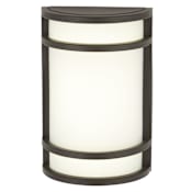 The Great Outdoors Bay View 12" Tall LED Outdoor Wall Sconce with Etched Opal Glass Oil Rubbed Bronze
