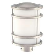 The Great Outdoors Bay View 1 Light 12" Tall Post Light with Etched Opal Glass Stainless Steel