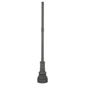 The Great Outdoors 96" Light Post with Round Base Black