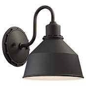 The Great Outdoors Mantiel 1 Light 8" Wide Dark Sky Outdoor Wall Sconce with Metal Shade Black