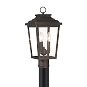 The Great Outdoors Irvington Manor 3 Light 18" Tall Post Light Chelesa Bronze