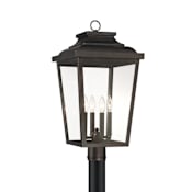 The Great Outdoors Irvington Manor 4 Light 24" Tall Post Light Chelesa Bronze